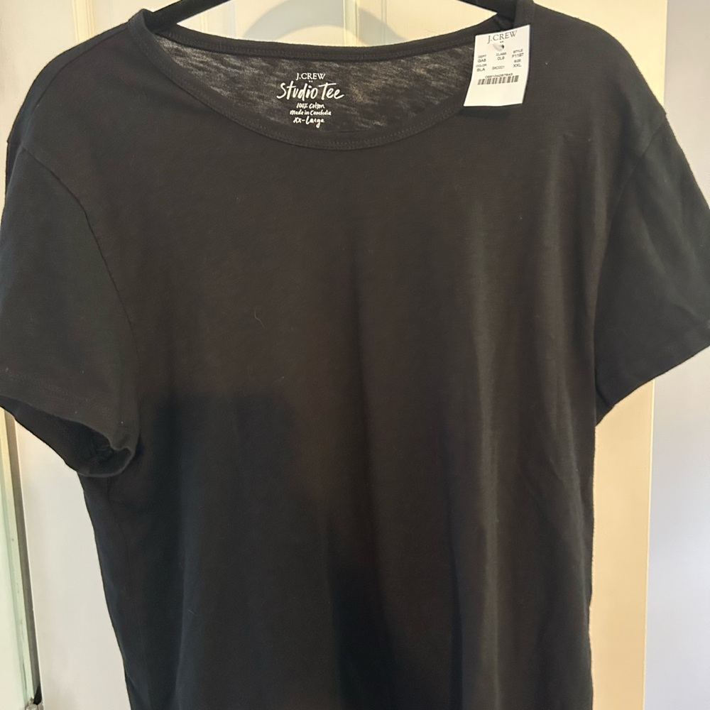 J. Crew Studio Tee Short Sleeve Crewneck - Black XXL